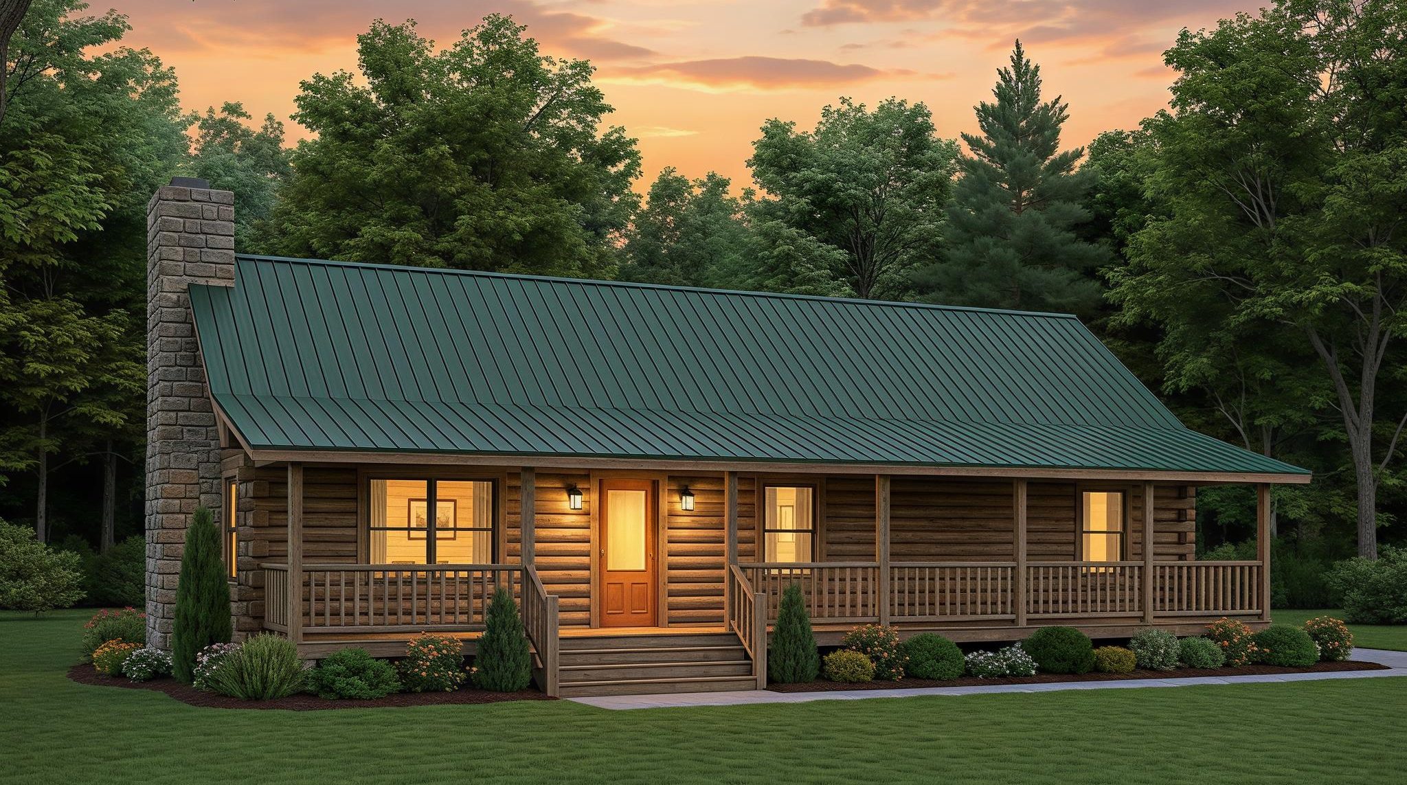 Mountain State Log Homes-Log Ranch Style