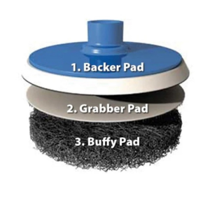 Osborn Brush and Buffy Pad System for Finish Sanding Log Homes