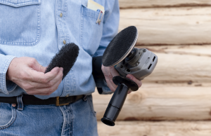 Osborn Brush and Buffy Pad System for Finish Sanding Log Homes