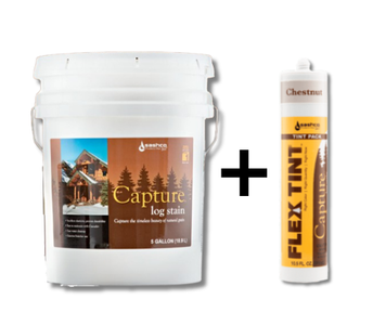 Capture and Flex Tint water-based stain for log homes